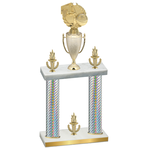 Double Silver Carbon Fiber Victory Basketball Trophy