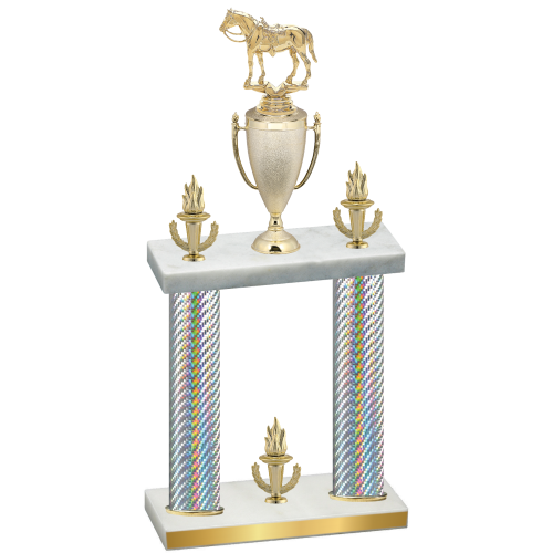 Double Silver Carbon Fiber Victory Horses Trophy