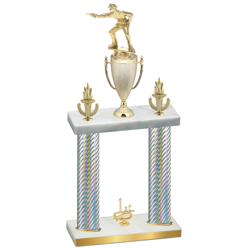 Double Silver Carbon Fiber First Place Shooter Trophy
