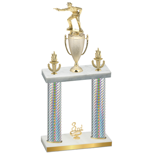Double Silver Carbon Fiber Third Place Shooter Trophy