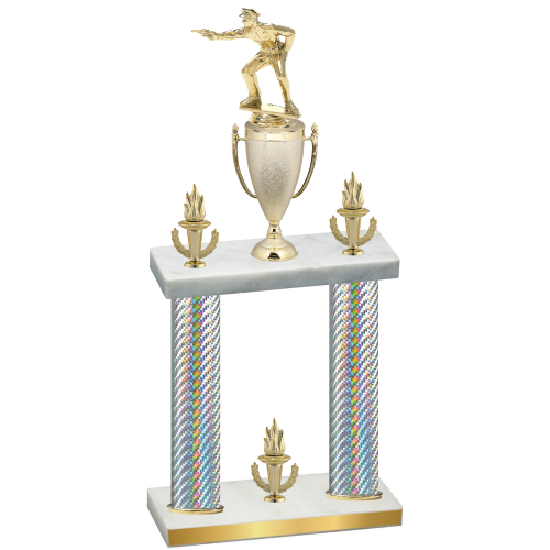 Double Silver Carbon Fiber Victory Shooter Trophy