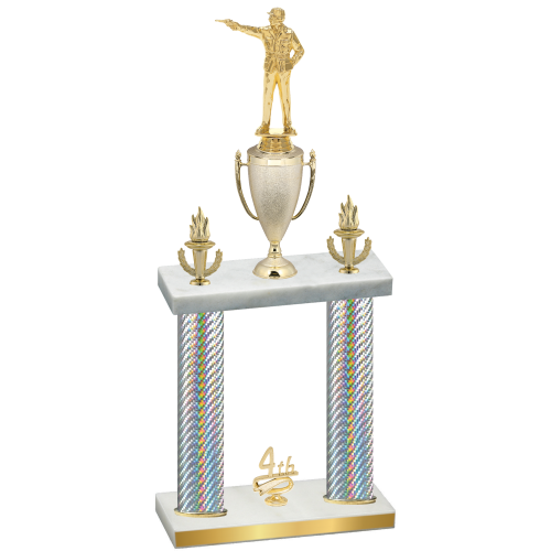 Double Silver Carbon Fiber Fourth Place Shooter Trophy