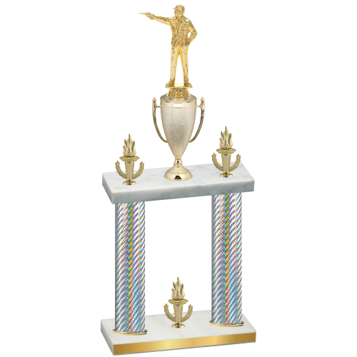 Double Silver Carbon Fiber Victory Shooter Trophy