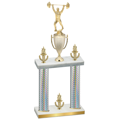 Double Silver Carbon Fiber Victory Weights Trophy