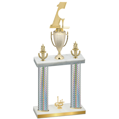 Double Silver Carbon Fiber First Place Golf Trophy