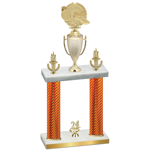 Double Orange Carbon Fiber Year Running Trophy
