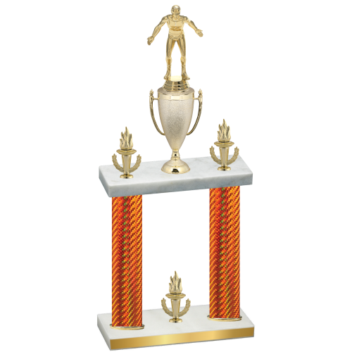 Double Orange Carbon Fiber Victory Wrestling Trophy