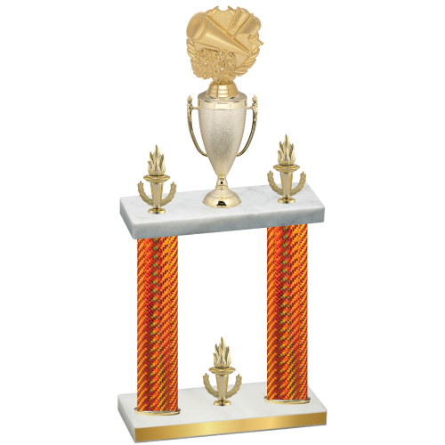 Double Orange Carbon Fiber Victory Cheerleading Trophy