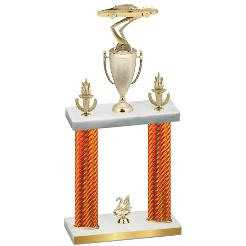 Double Orange Carbon Fiber Year Cars Trophy