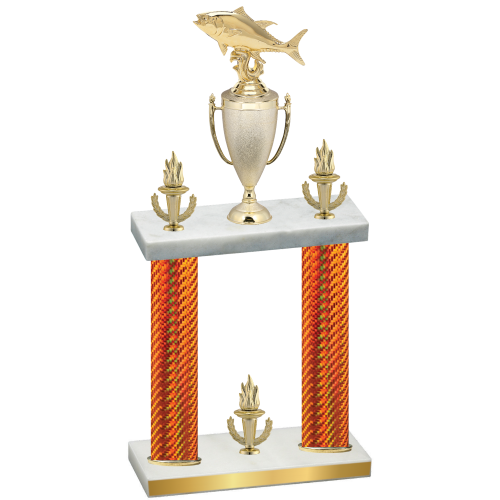 Double Orange Carbon Fiber Victory Fishing Trophy
