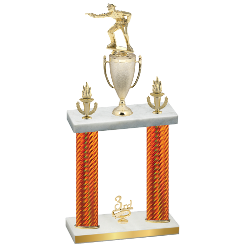 Double Orange Carbon Fiber Third Place Shooter Trophy