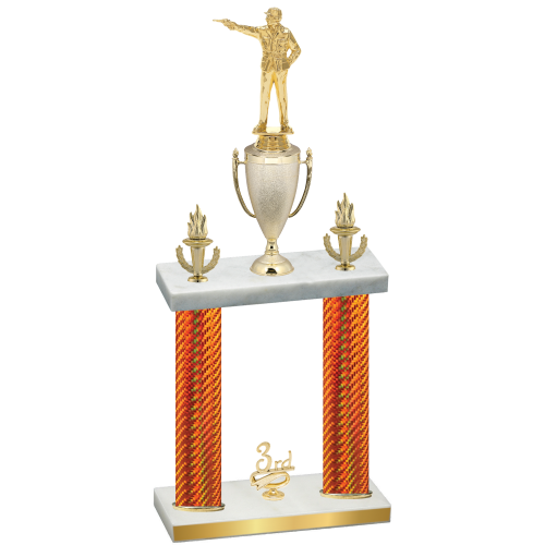 Double Orange Carbon Fiber Third Place Shooter Trophy