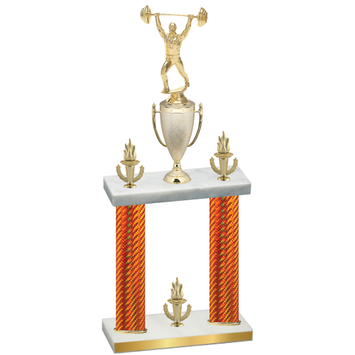 Double Orange Carbon Fiber Victory Weights Trophy