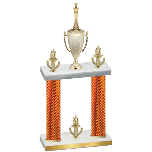 Double Orange Carbon Fiber Victory Chess Trophy