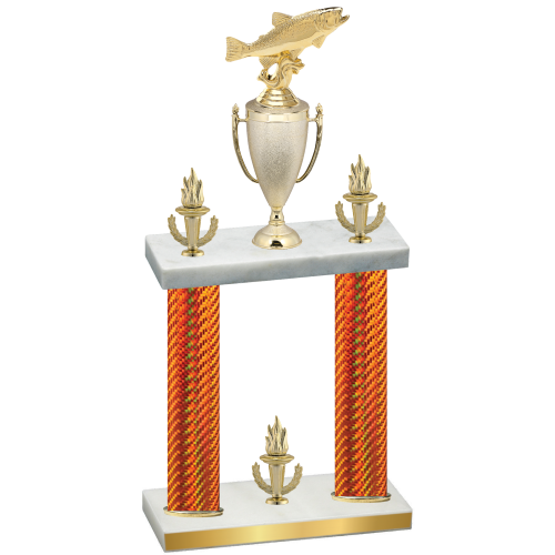 Double Orange Carbon Fiber Victory Fishing Trophy
