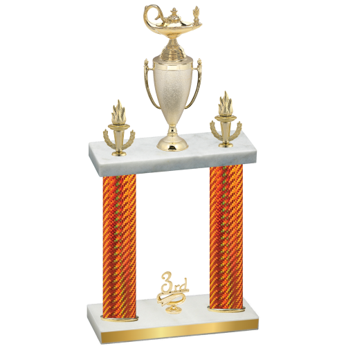 Double Orange Carbon Fiber Third Place Academics Trophy