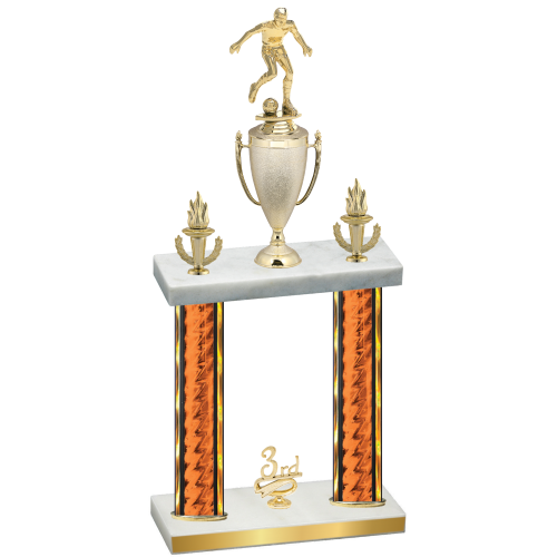 Double Orange Glacier Third Place Soccer Trophy