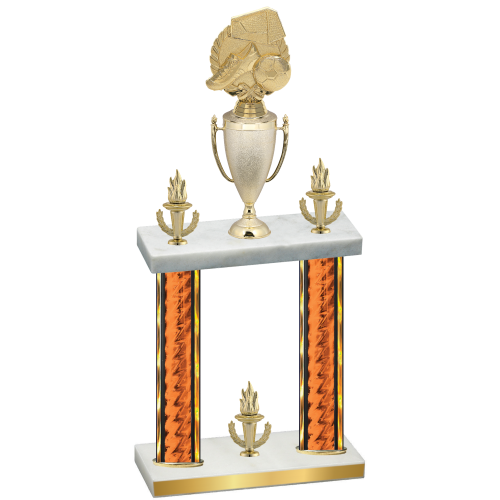 Double Orange Glacier Victory Soccer Trophy