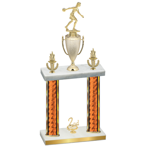 Double Orange Glacier Second Place Bowling Trophy