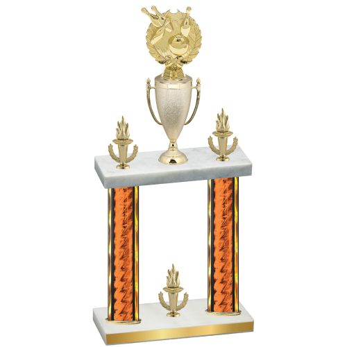 Double Orange Glacier Victory Bowling Trophy