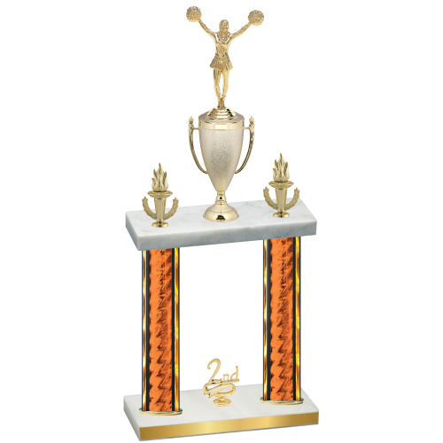 Double Orange Glacier Second Place Cheerleading Trophy