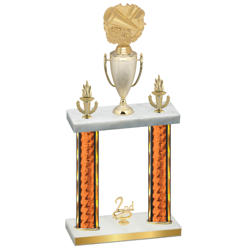 Double Orange Glacier Second Place Cheerleading Trophy