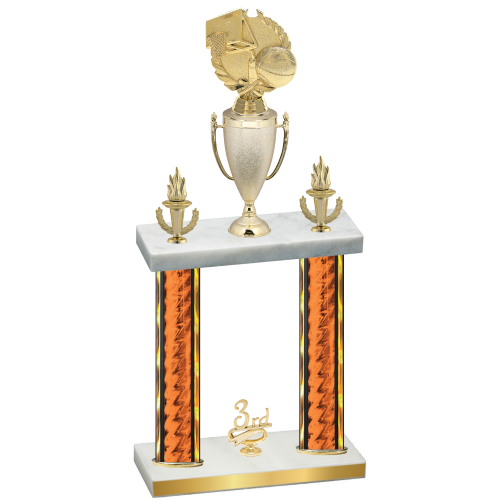Double Orange Glacier Third Place Basketball Trophy