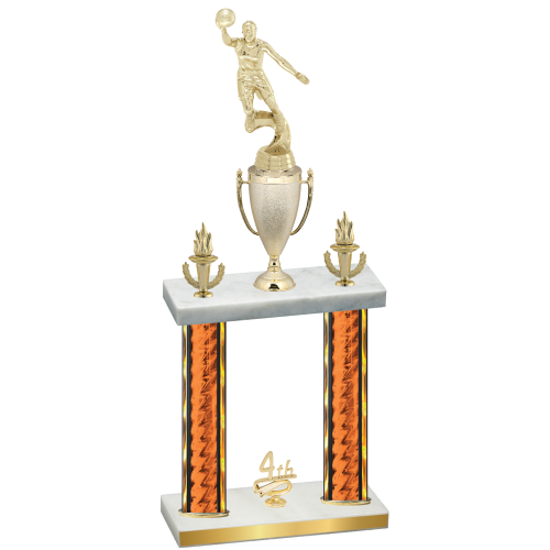 Double Orange Glacier Fourth Place Basketball Trophy