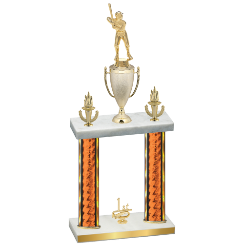 Double Orange Glacier First Place Baseball Trophy