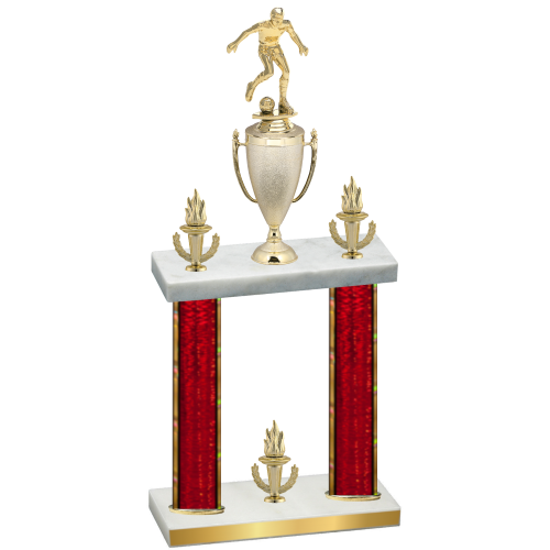 Double Red Glacier Victory Soccer Trophy