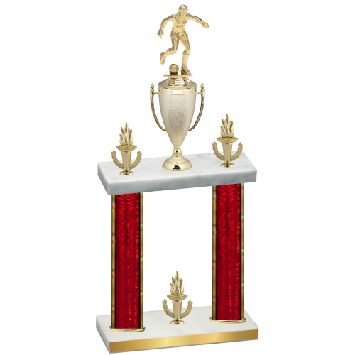 Double Red Glacier Victory Soccer Trophy