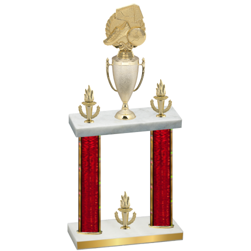 Double Red Glacier Victory Soccer Trophy