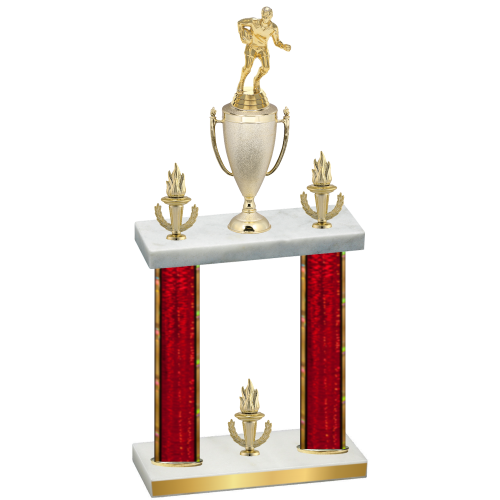 Double Red Glacier Victory Rugby Trophy