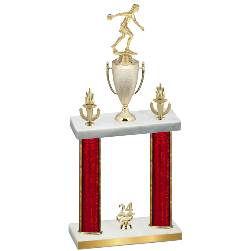 Double Red Glacier Year Bowling Trophy