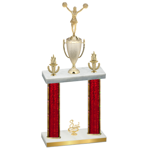 Double Red Glacier Third Place Cheerleading Trophy