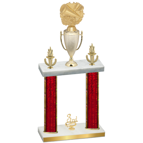 Double Red Glacier Third Place Cheerleading Trophy