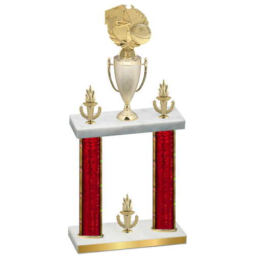 Double Red Glacier Victory Basketball Trophy