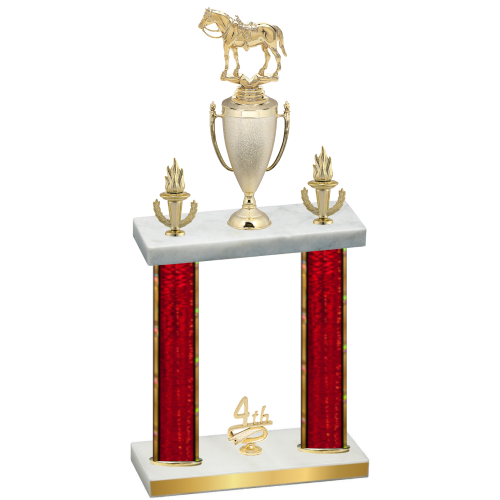 Double Red Glacier Fourth Place Horses Trophy