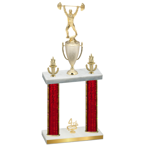 Double Red Glacier Fourth Place Weights Trophy