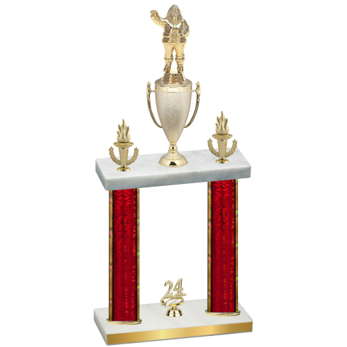 Double Red Glacier Year Holiday Trophy