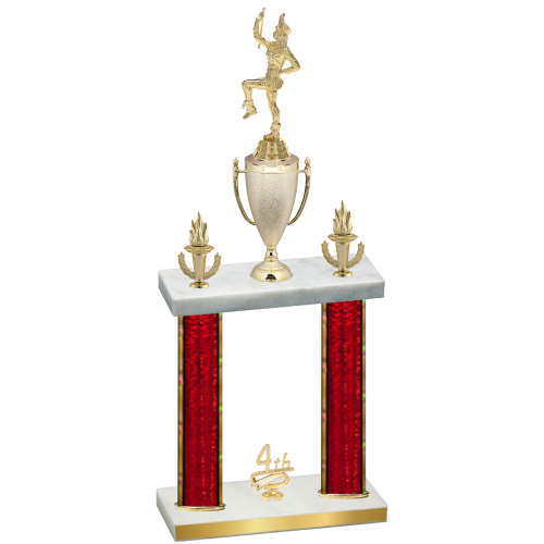 Double Red Glacier Fourth Place Majorette Trophy