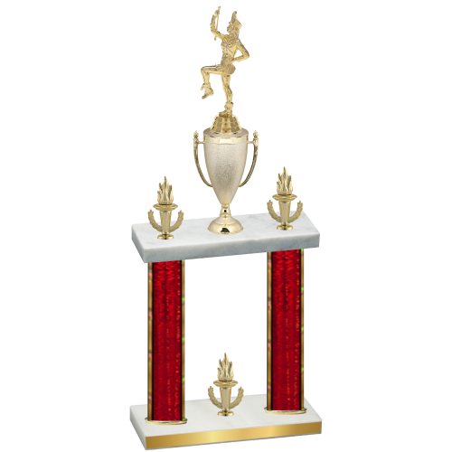 Double Red Glacier Victory Majorette Trophy