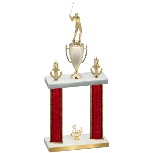 Double Red Glacier Third Place Golf Trophy