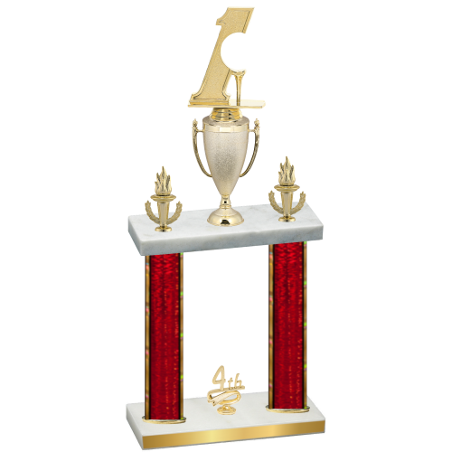 Double Red Glacier Fourth Place Golf Trophy