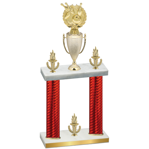 Double Red Carbon Fiber Victory Bowling Trophy