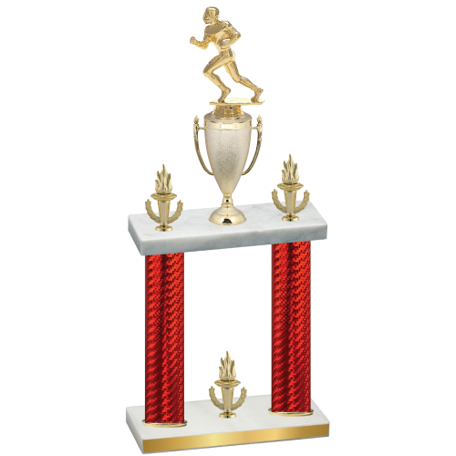 Double Red Carbon Fiber Victory Football Trophy