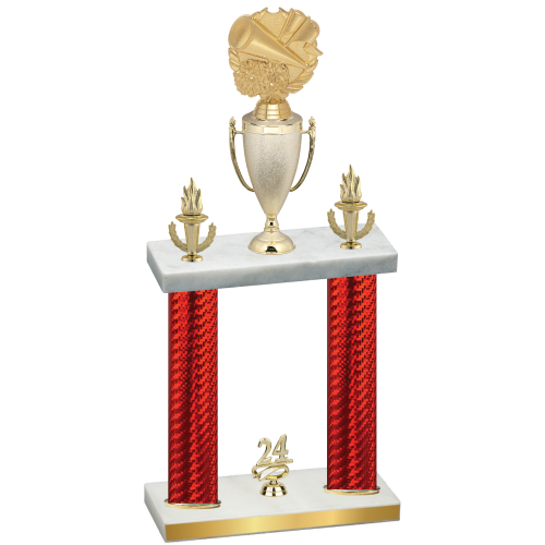 Double Red Carbon Fiber Year Cheerleading Trophy