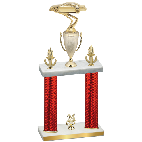 Double Red Carbon Fiber Year Cars Trophy