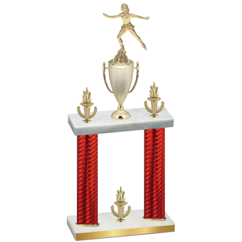 Double Red Carbon Fiber Victory Skater Trophy