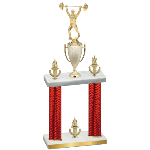Double Red Carbon Fiber Victory Weights Trophy